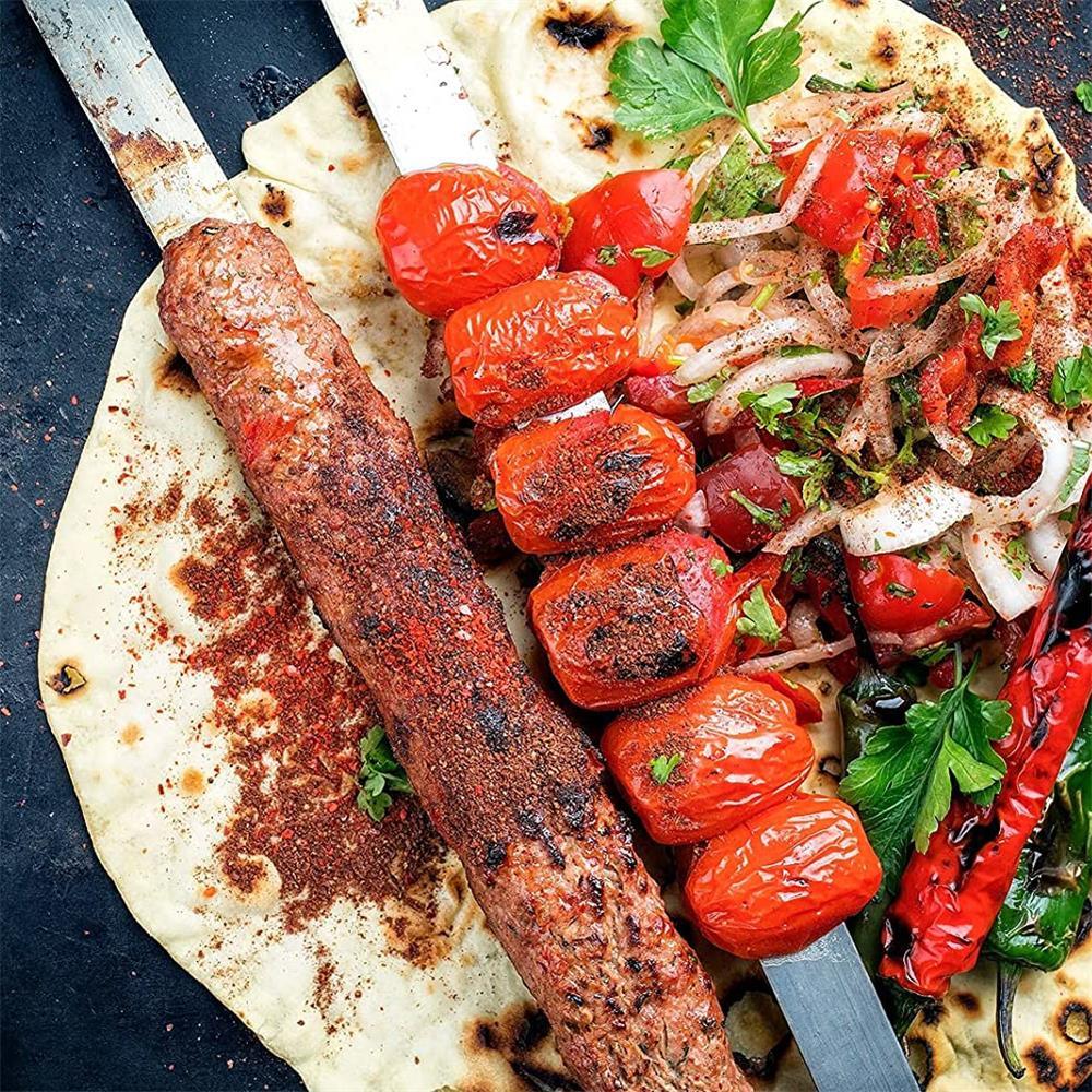 Single Row Kebab Maker BBQ Meat Skewer Machine Kebab Press Maker Reusable Plastic BBQ Skewer Maker Kebab Preparation BBQ Tool Barbecue Skewers Kebab Maker Simple Operation Barbecue Tool for Outdoor Grilling Barbecue Stevvex