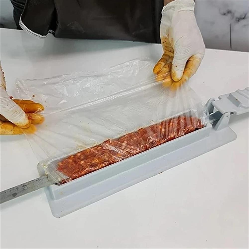 Single Row Kebab Maker BBQ Meat Skewer Machine Kebab Press Maker Reusable Plastic BBQ Skewer Maker Kebab Preparation BBQ Tool Barbecue Skewers Kebab Maker Simple Operation Barbecue Tool for Outdoor Grilling Barbecue Stevvex