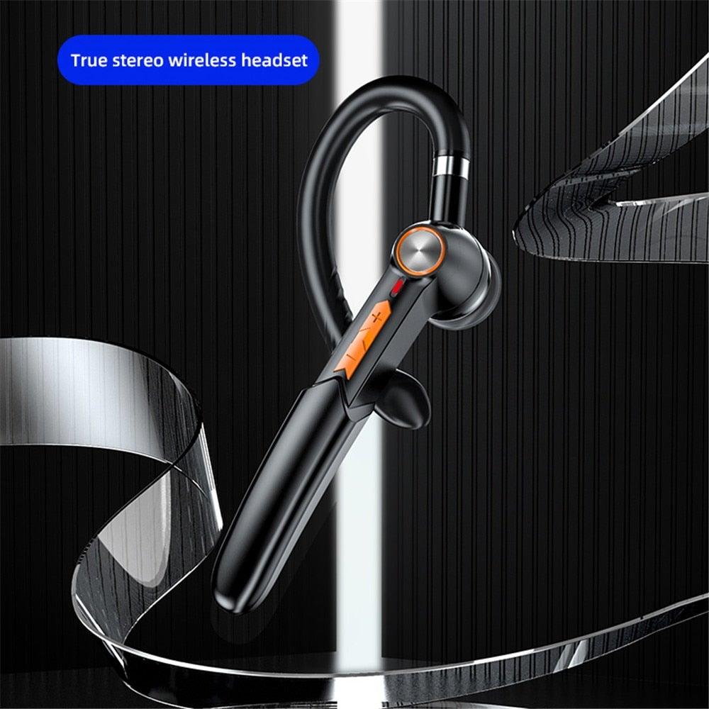 Single Wireless Bluetooth 5.0 Headset Handsfree HIFI Fingerprint Touch Hanging Ear Earphone for iPhone Waterproof Earpiece Ear Wireless Bluetooth Sport Headphones Stevvex