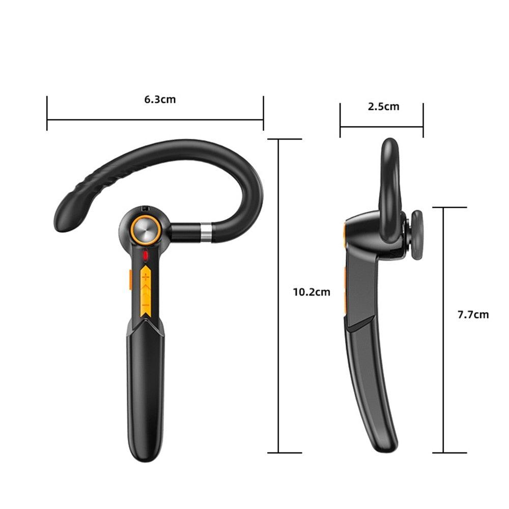 Single Wireless Bluetooth 5.0 Headset Handsfree HIFI Fingerprint Touch Hanging Ear Earphone for iPhone Waterproof Earpiece Ear Wireless Bluetooth Sport Headphones Stevvex