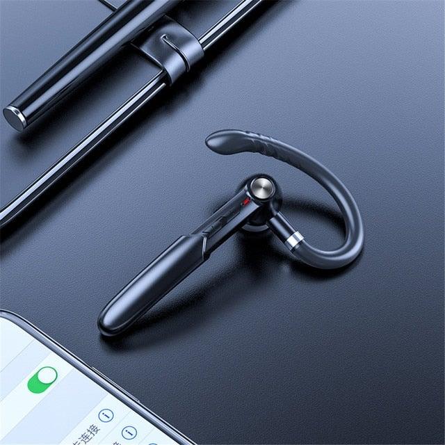 Single Wireless Bluetooth 5.0 Headset Handsfree HIFI Fingerprint Touch Hanging Ear Earphone for iPhone Waterproof Earpiece Ear Wireless Bluetooth Sport Headphones Stevvex