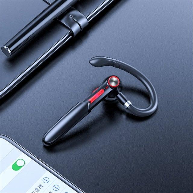 Single Wireless Bluetooth 5.0 Headset Handsfree HIFI Fingerprint Touch Hanging Ear Earphone for iPhone Waterproof Earpiece Ear Wireless Bluetooth Sport Headphones Stevvex