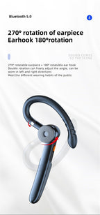 Single Wireless Bluetooth 5.0 Headset Handsfree HIFI Fingerprint Touch Hanging Ear Earphone for iPhone Waterproof Earpiece Ear Wireless Bluetooth Sport Headphones Stevvex