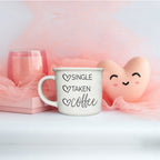 Single Taken Coffee Ceramic Mug 14.5oz Funny Relationship Status Gift BandsCo Straps