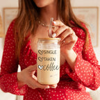 20oz Coffee Glass Cup With Bamboo Lid - Single Taken Coffee Heart Design BandsCo Straps