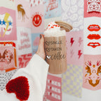 20oz Coffee Glass Cup With Bamboo Lid - Single Taken Coffee Heart Design BandsCo Straps