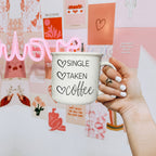 Single Taken Coffee Ceramic Mug 14.5oz Funny Relationship Status Gift BandsCo Straps
