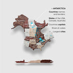 3D Wooden World Map Cappuccino (for US only) - SJB-DIAMOND ELITES