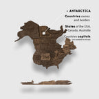 3D Wooden World Map Dark Walnut (for US only) - SJB-DIAMOND ELITES