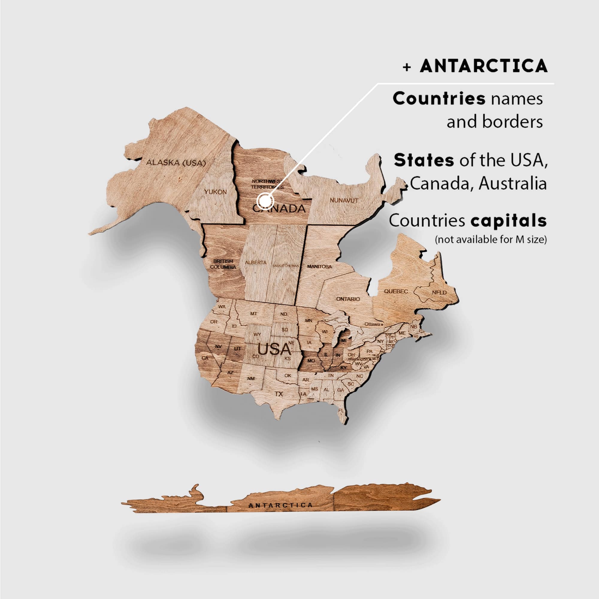 3D Wooden World Map Terra (for US only) - SJB-DIAMOND ELITES