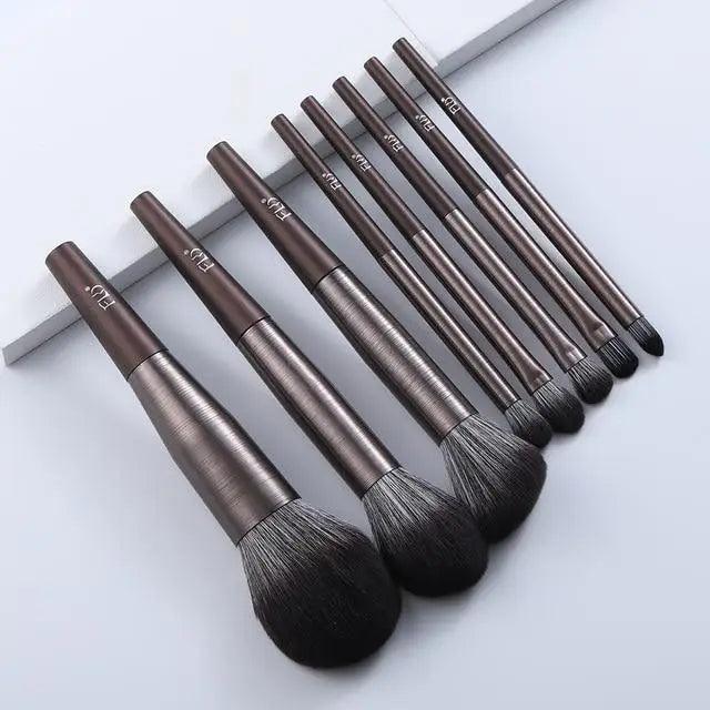Sizzling 11/8pcs Natural Hair Green Makeup Brushes Foundation Powder Eyeshadow Eyebrow Brush Set Profesional Cosmetic Tool Stevvex