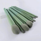 Sizzling 11/8pcs Natural Hair Green Makeup Brushes Foundation Powder Eyeshadow Eyebrow Brush Set Profesional Cosmetic Tool Stevvex