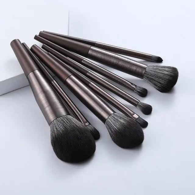 Sizzling 11/8pcs Natural Hair Green Makeup Brushes Foundation Powder Eyeshadow Eyebrow Brush Set Profesional Cosmetic Tool Stevvex