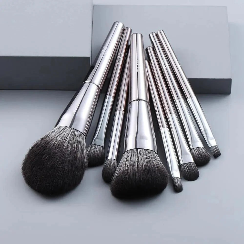 Sizzling 11/8pcs Natural Hair Green Makeup Brushes Foundation Powder Eyeshadow Eyebrow Brush Set Profesional Cosmetic Tool Stevvex