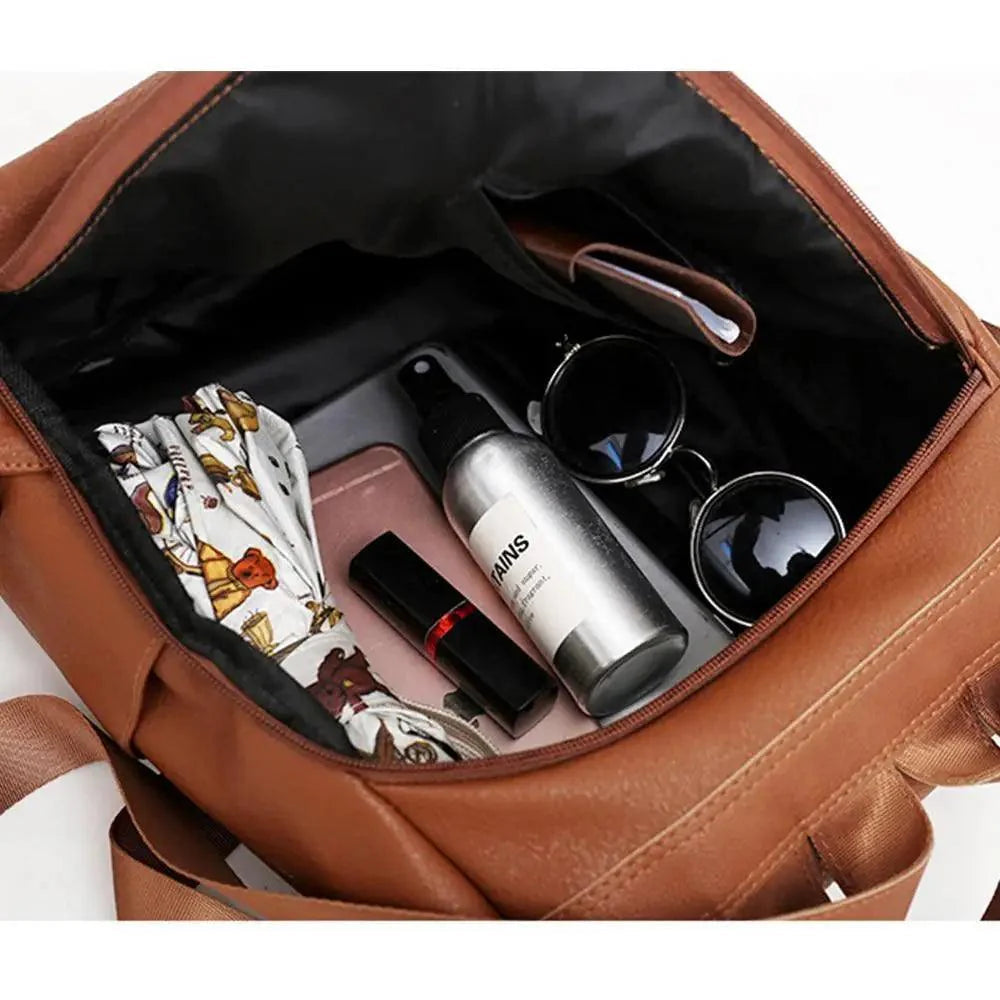 Sizzling Anti-Theft Vintage Style Leather Backpacks for Teenager Girls And Women School Bagpack For Females Travel Bags Stevvex