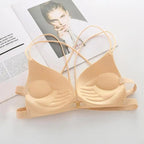 Sizzling Back Beautify Ladies Front Closure Wire Free Fashion Bra Padded Lingerie Bralette Gather Push Up Seamless Bra For Female Stevvex