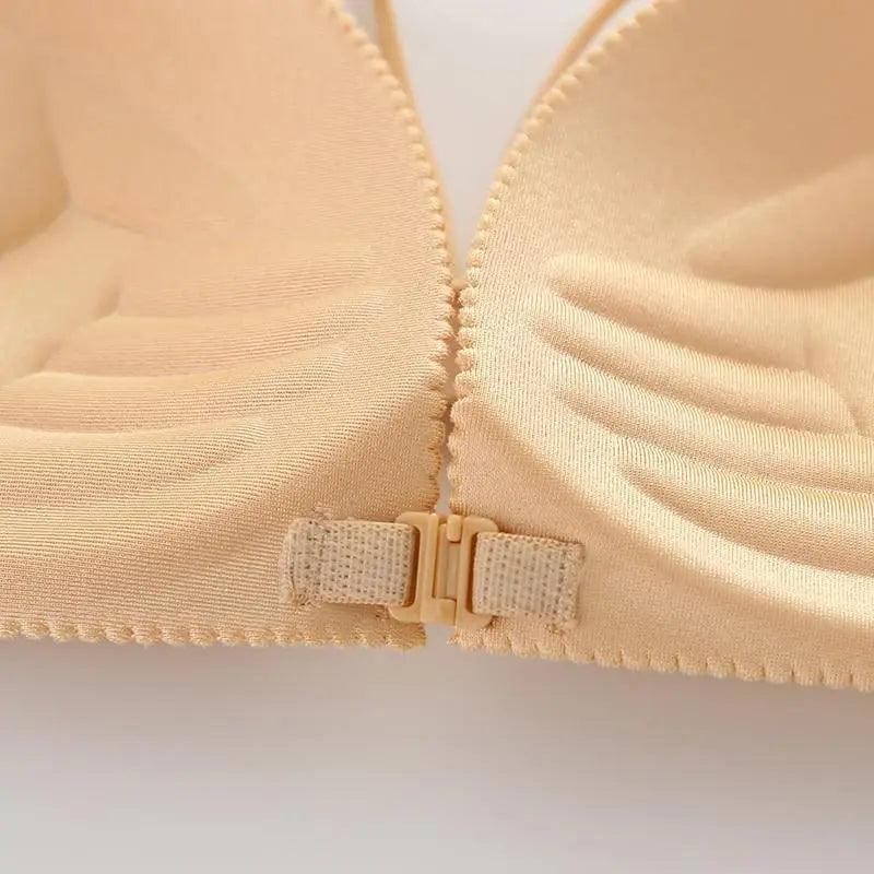 Sizzling Back Beautify Ladies Front Closure Wire Free Fashion Bra Padded Lingerie Bralette Gather Push Up Seamless Bra For Female Stevvex