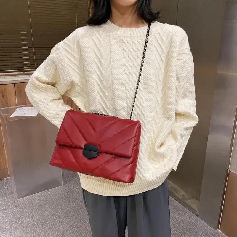 Sizzling Embroidery Thread Small PU Leather Crossbody Bags For Women And Girls Trending Female Shoulder Handbags Stevvex