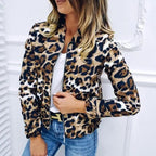 Sizzling Stylish Women's Long Sleeve Jacket Sweater Top Ladies Casual Leopard Print, Cardigan Zipper, Short Outwear, Coat Jacket Stevvex