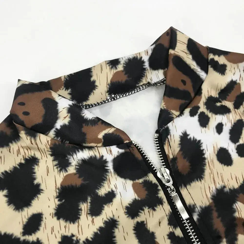Sizzling Stylish Women's Long Sleeve Jacket Sweater Top Ladies Casual Leopard Print, Cardigan Zipper, Short Outwear, Coat Jacket Stevvex