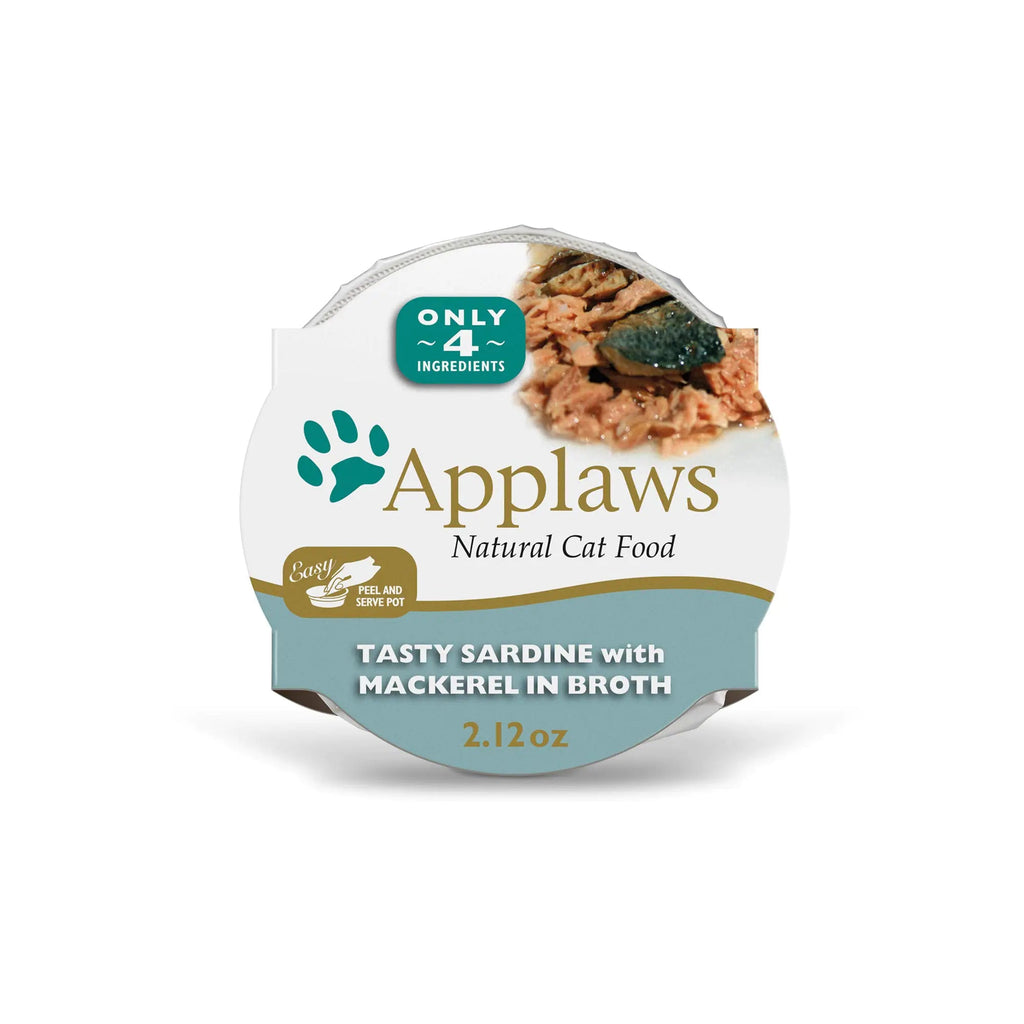 Applaws Natural Wet Cat Food 18 Count Limited Ingredient Cat Food Pots Sardine with Mackerel in Broth 2.12oz Pots Lootquake LLC