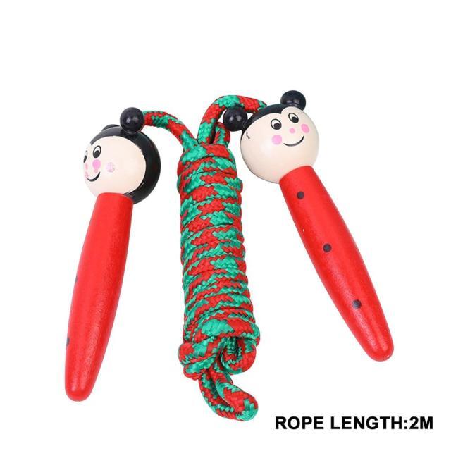 Skipping Rope With Wooden Handles Jumping Rope Men Women Adjustable Sports Braided Tangle-Free Jump Rope Cable Fitness Skipping Jumping Rope For Kids Youth Beginners Jumpropes Bulk Set Toys Wooden Handle Cotton Ropes Cute Animals Jumprope Stevvex