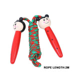 Skipping Rope With Wooden Handles Jumping Rope Men Women Adjustable Sports Braided Tangle-Free Jump Rope Cable Fitness Skipping Jumping Rope For Kids Youth Beginners Jumpropes Bulk Set Toys Wooden Handle Cotton Ropes Cute Animals Jumprope Stevvex