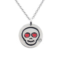 Skull Emoji Necklace With Swarovski Crystal Heart Eyes