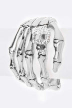 Skull Skeleton Hand Gold Bangle Gothic Statement Cuff