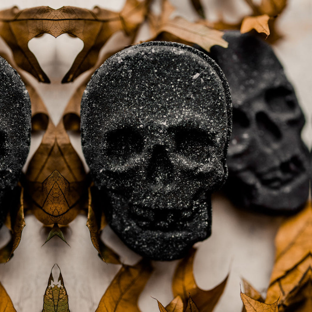 Halloween Skull Bath Bomb 5oz - Large Eucalyptus Spearmint Unisex Favor BandsCo Straps