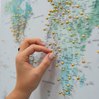 World Map on Canvas - Sky Blue - SJB-DIAMOND ELITES