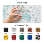 World Map on Canvas - Sky Blue - SJB-DIAMOND ELITES
