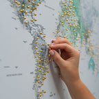 World Map on Canvas - Sky Blue - SJB-DIAMOND ELITES