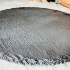 Slate Round 14 Inch Cheese Board - Natural Edge Serving Platter BandsCo Straps
