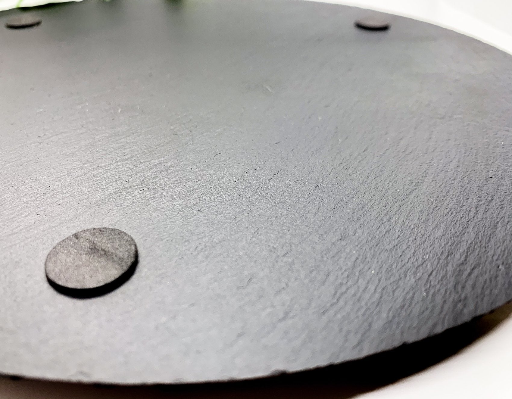 Slate Round 14 Inch Cheese Board - Natural Edge Serving Platter BandsCo Straps