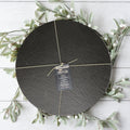 Slate Round 14 Inch Cheese Board - Natural Edge Serving Platter BandsCo Straps