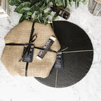 Slate Round 14 Inch Cheese Board - Natural Edge Serving Platter BandsCo Straps