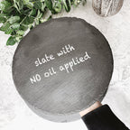 Slate Round 14 Inch Cheese Board - Natural Edge Serving Platter BandsCo Straps