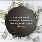 Slate Round 11" Cheese Board Natural Layered Edge Slim 5-6mm BandsCo Straps