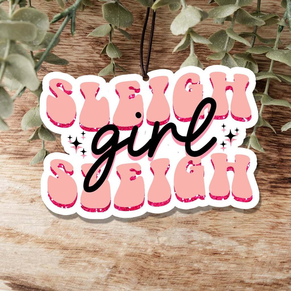Sleigh Girl Freshie Hanging Air Freshener Car Home Holiday Scent BandsCo Straps