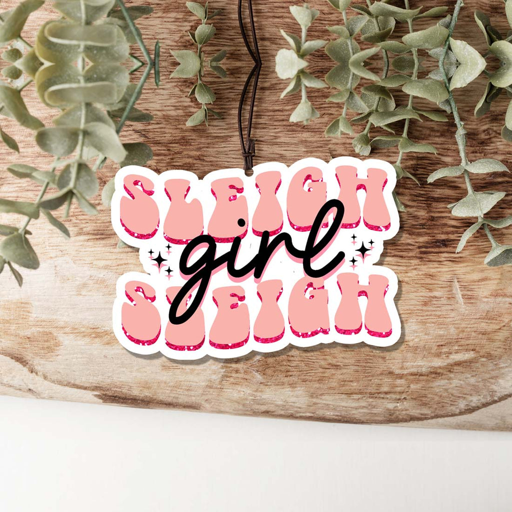 Sleigh Girl Freshie Hanging Air Freshener Car Home Holiday Scent BandsCo Straps