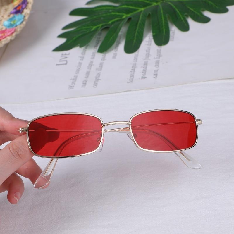 Slender Square Sunglasses Retro Metal Frame Square Sunglasses  Small Vintage & Retro Style Sunglasses Shades Of Rectangle Sunglasses For Women Classic Vintage & Metal Square Frame Sun Glasses Eyewear For Men & Women Stevvex