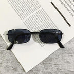 Slender Square Sunglasses Retro Metal Frame Square Sunglasses  Small Vintage & Retro Style Sunglasses Shades Of Rectangle Sunglasses For Women Classic Vintage & Metal Square Frame Sun Glasses Eyewear For Men & Women Stevvex
