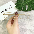 Slender Square Sunglasses Retro Metal Frame Square Sunglasses  Small Vintage & Retro Style Sunglasses Shades Of Rectangle Sunglasses For Women Classic Vintage & Metal Square Frame Sun Glasses Eyewear For Men & Women Stevvex
