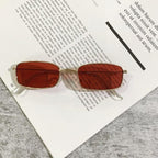 Slender Square Sunglasses Retro Metal Frame Square Sunglasses  Small Vintage & Retro Style Sunglasses Shades Of Rectangle Sunglasses For Women Classic Vintage & Metal Square Frame Sun Glasses Eyewear For Men & Women Stevvex