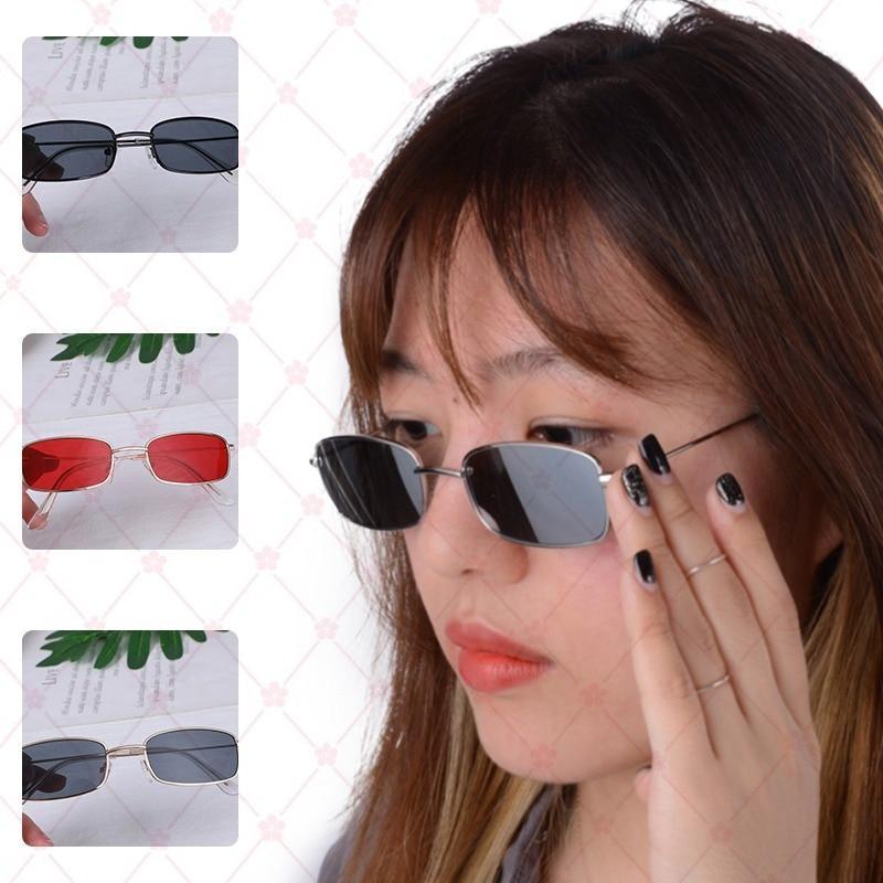 Slender Square Sunglasses Retro Metal Frame Square Sunglasses  Small Vintage & Retro Style Sunglasses Shades Of Rectangle Sunglasses For Women Classic Vintage & Metal Square Frame Sun Glasses Eyewear For Men & Women Stevvex