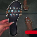 Slides Women Flip Flops Shoes Slippers Rhinestones Sandals Slide Diamond Slipper Slide Open Toe Flat Sandals With Clear Rhinestone Flip Flops Fashion Casual Slip On Party Shoes Stevvex