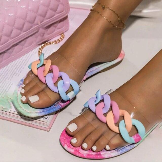 Slides Women Flip Flops Shoes Slippers Rhinestones Sandals Slide Diamond Slipper Slide Open Toe Flat Sandals With Clear Rhinestone Flip Flops Fashion Casual Slip On Party Shoes Stevvex