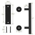 Sliding Barn Door Handle Pull Cabinet Flush Hardware Set Wood Door Handle Interior Door Furniture Handle Hardware Sliding Barn Door Pull Handle with Flush Hardware Set Heavy Duty Solid Square Rustic Style Black Powder Coated Finish Stevvex
