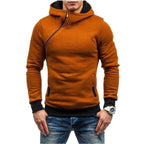 Slim Fit Men's Jacket Male Hip Hop Jackets Men's Hooded Pullover Jackets Diagonal Jackets Thicken Sports Outdoor Clothing Black  Collar Stylish Jacket For Men Classic Design Warm Winter Jackets For Men Stevvex